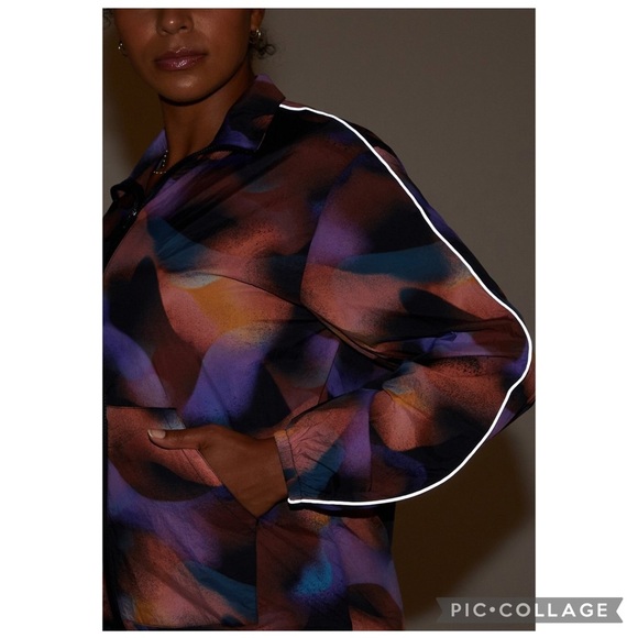 Fabletics Oversized Flyweight Windbreaker Meltdown Abstract Jacket Size S - Picture 3 of 15